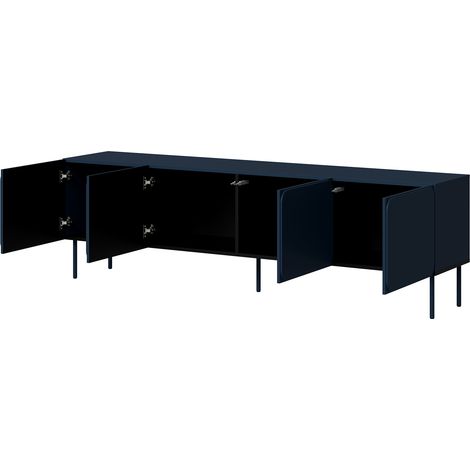 TV-Schrank Mornago, ein Regal, 2 Türen, 4 Fächer, 200x42x60h cm blau