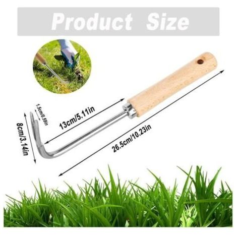 2-teiliges Unkrautjätgerät aus Edelstahl, manuelles Unkrautjäten, manuelles Wurzeljäten aus Edelstahl, Löwenzahnextraktor (1/5)