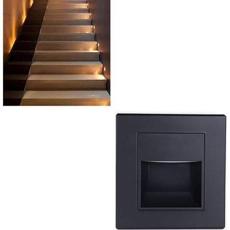Set aus 1,5-W-Stufenleuchten mit 3000 K warmweißer Lichtfarbe, sanfte Einbaubeleuchtung für Treppen, ideal für Schlafzimmer, Flur oder Treppenhaus. (1/5)