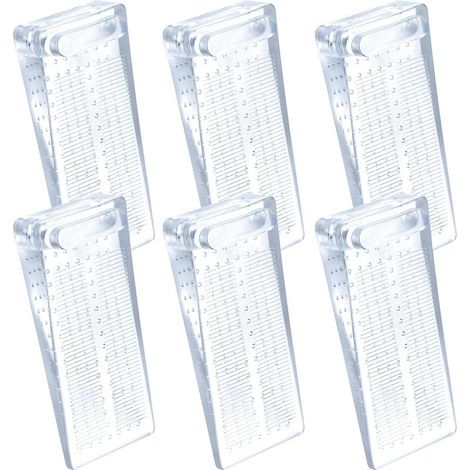 Arrêts de Portes 6pcs Antidérapante Cale Porte au Sol avec Hauteur Réglable cale porte caoutchouc souple Cale Porte de PVC Bloque Porte Sol Pour Tapis, Béton, parquets (1/5)