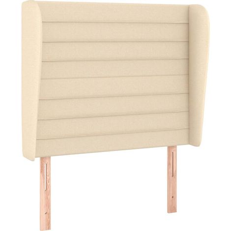 Maison Exclusive - Cabecero con orejas de tela color crema 93x23x (1/5)