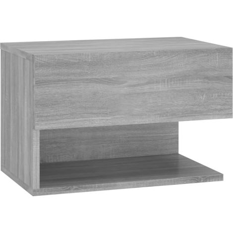Comodino sospeso 46 x 29,5 x 30 cm multistrato grigio DEC034324