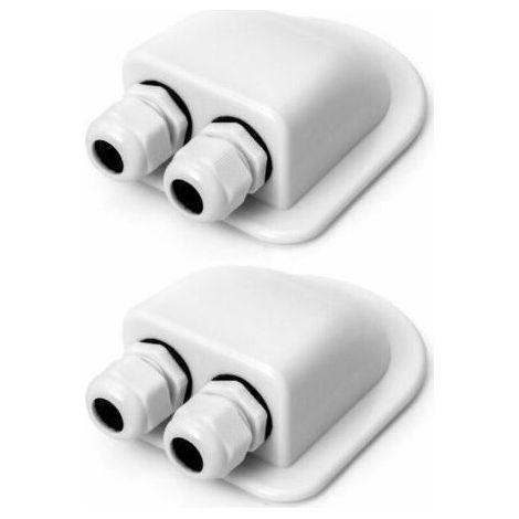 2pcs IP68 Waterproof Solar Cable Gland Roof Passage Weatherproof Dual Cable Entry Box ABS Cable Gland for Caravan Boat White (1/5)