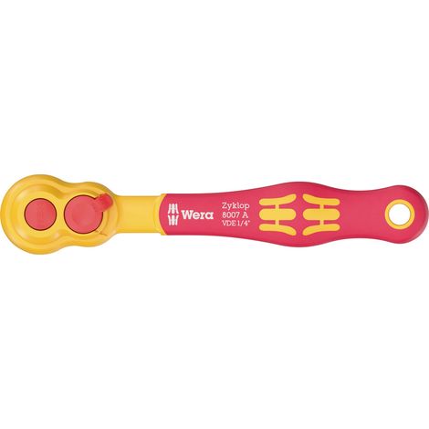 Wera 8007 A VDE Zyklop Knarre, isoliert, mit Umschalthebel, mit 1/4"-Antrieb