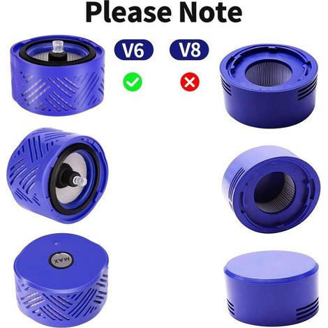 Filtre pour Dyson,filtres de Rechange aspirateur pour Dyson V6,V6 Motorhead, V6 Absolute et V6 Animal,3 pièces post HEPA-filtre et 3 pièces Pre-filtre,remplace la partie 965661-01 et 966741-01(v6) NPT (1/4)