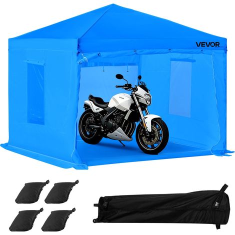Cabine de Peinture Portable de 293x293x181 cm, Tente de Pulvérisation avec Cadre Pliable et 2 Fenêtres Latérales en Maille, Ventilation Améliorée, pour Pièces Automobiles, Meubles et Motos (1/5)