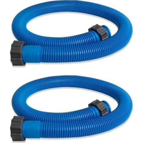 Lot de 2 tuyaux de piscine hors sol 1,5" x 59" pour pompe de piscine, filtre à sable, accessoire de remplacement pour pompe de filtration Intex, bleu (1/5)