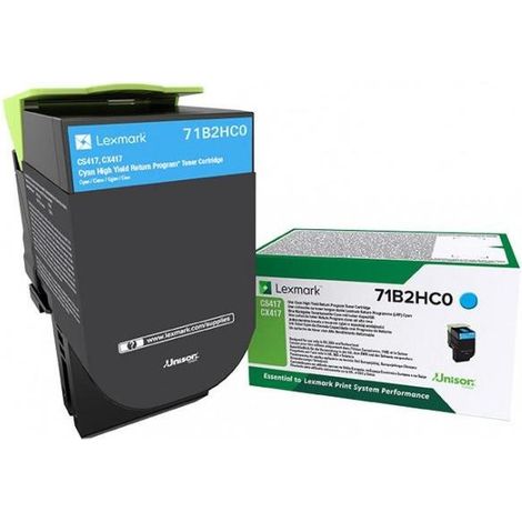 Lexmark 71B2HC0 Cartouche de toner 1 pièce(s) Original Cyan