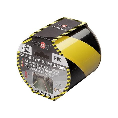 CINTA ADHESIVA SEÑALIZACION 33 M X 100 MM AMARILLA/NEGRA - C13NA33100