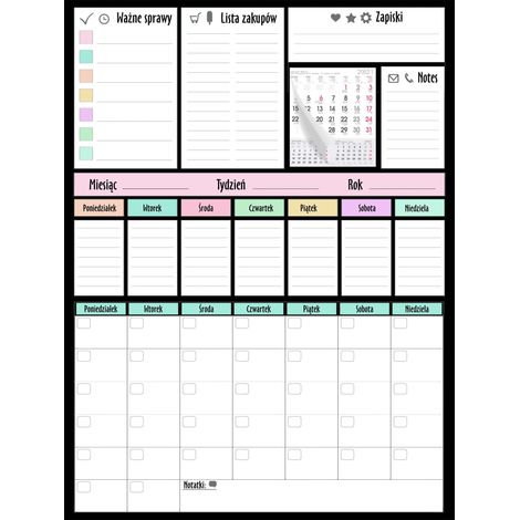 Kühlschrankkalender Magnettafel Groß Monats-Wochenplaner XXL