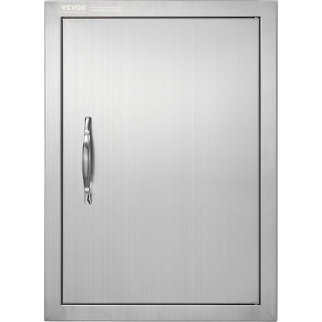VEVOR Puerta de Acceso a Barbacoa Puerta de Cocina Exterior Simple de 407x559 mmPuerta Empotrada de Acero Inoxidable con Manija Empotrada para Isla de Barbacoa, Estación de Parrilla, Armario Exterior