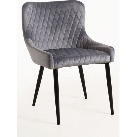 Sillas Comedor - Silla Sanda Terciopelo - Gris oscuro