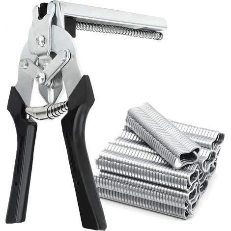 Linxor – Pince à agrafes rapides pour grillage – Acier au manganèse et PVC – 600 agrafes 17mm – Longueur 15cm pour fixation précise