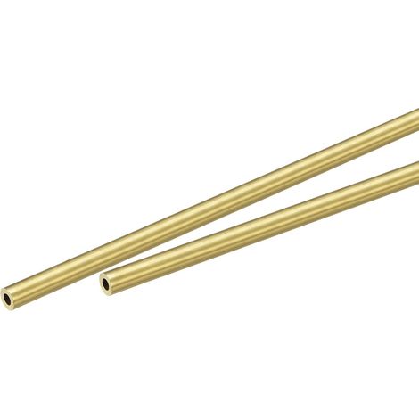 Brass Round Tube 3mm OD 1mm Wall Thickness 200mm Length Pipe Tubes 2 Pcs (1/5)