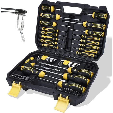 108-teiliges Schraubendreher-Set mit Bits, Schlitz, Kreuzschlitz, Torx, magnetisch (1/5)