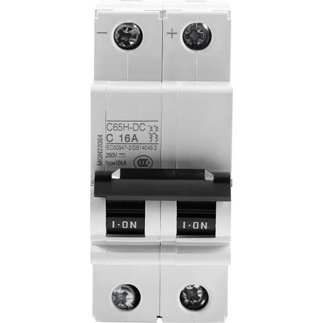 Disjoncteur C65H-DC 2P 250V DC Solar Energy Air Interrupteur AMPS (16A) (1/5)