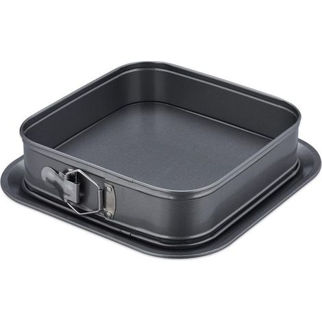 Plat à four carré de 29 x 29 cm, antiadhésif, en acier inoxydable anthracite, avec joint anti-fuite. (1/4)