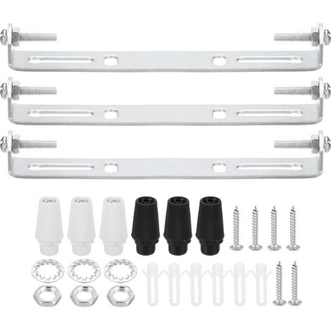 120mm Ceiling Plate Kit, 3 Sets Fixture Mounting Bracket for Light Fixture, Steel Plate, Wall or Hanging Fixture with Screws and 2 Color Caps (1/5)