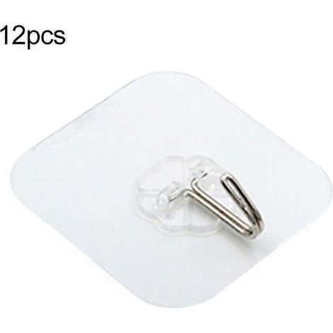 Lot de 6/12/16 crochets à ventouse transparents pour cuisine, à fixer au mur, pour vêtements et manteaux. (1/4)