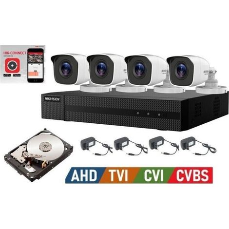 KIT VIDEOSORVEGLIANZA HIKVISION DVR 4 CANALI 4 TELECAMERE 5 MPX HD 500 GB