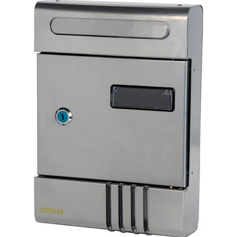 93952 - CASSETTA POSTALE IN ACCIAIO SILVER PER ESTERNO 20x7x29 cm "NOTES SILVER" MAURER