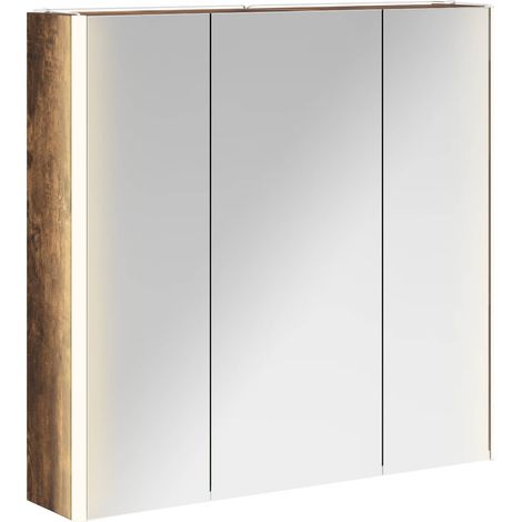 Maison Exclusive - Badezimmerspiegelschrank Geräucherte Eiche 73,