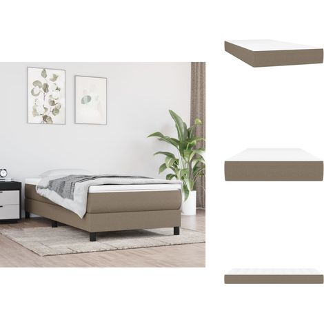 The Living Store Matelas de lit à ressorts ensachés fermeté moyenne Taupe 80x200x20 cm Tissu - Sommeil de qualité (1/5)