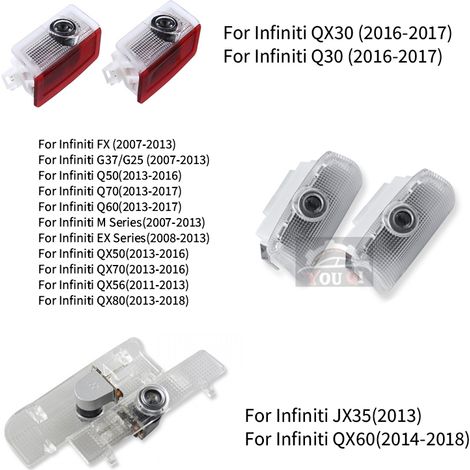 (Logo JX35(2013)-01 sans cercle) Lampe d'éclairage d'accueil LED pour portières de voiture, compatible avec les projecteurs laser Infiniti. (1/4)