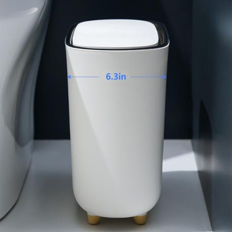 Poubelle Automatique À Capteur De Mouvement - 1 5 Gallon - Blanc - Pour Salle De Bain - 28 X 28 X 15 Cm - 1 Pièce (1/5)