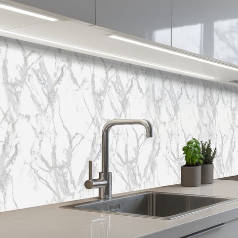 Kitchen Splashback Marble - Pure - Gray - Veins 400x60 cm