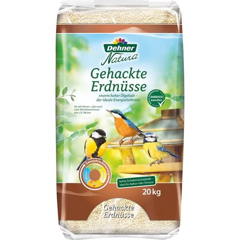 Dehner Natura Premium mangime per Uccelli Selvatici, Arachidi tritate, 20 kg (1/5)