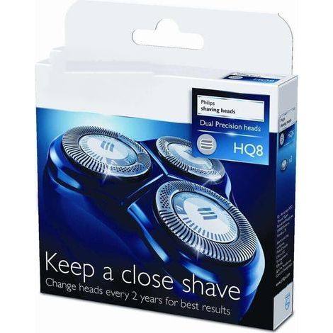 Têtes de rasoirs Philips HQ8/50 – Système de coupe à double précision – Lames en acier inoxydable pour rasage de près – Compatible avec plusieurs modèles (1/2)
