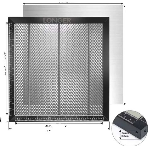 Panneau en nid d'abeille, acier durable, parfait pour les graveurs laser, 440440mm (1/2)