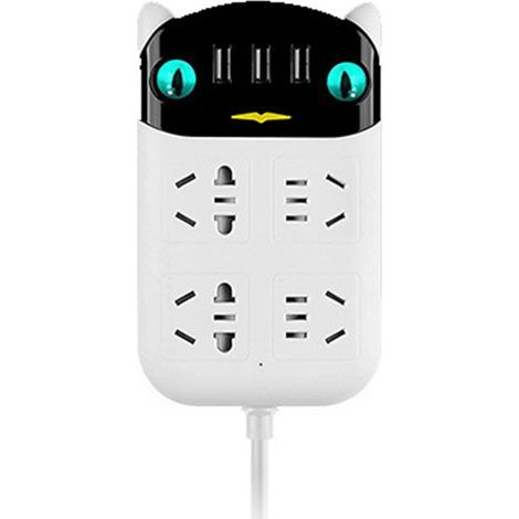 Multifunktionale Steckdosenleiste mit USB-Anschluss, ABS-Gehäuse, feuerhemmend, für Büro und Zuhause (1/5)