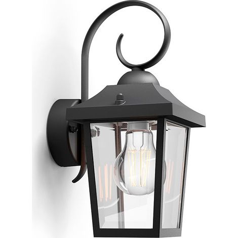 Aplique exterior buzzard e27 60 w sin bombilla, color negro, luz hacia abajo