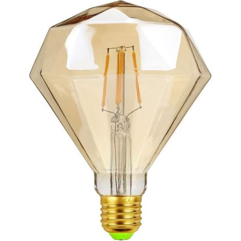 Ampoule LED vintage Diamant ampoule 4 W 220/240 V E27 2700 K LED Blanc chaud ampoule à filament [Classe énergétique D] (1/5)