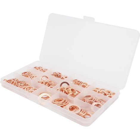 Kit d'assortiment de 300 rondelles métalliques portables en cuivre rouge, M5-M16 (1/5)