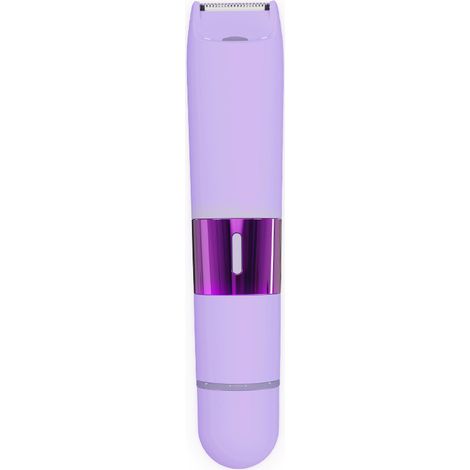 Recortadora eléctrica recargable de doble cabezal para axilas, piernas, brazos, cuerpo y rostro. Color morado. (1 unidad) (1/5)