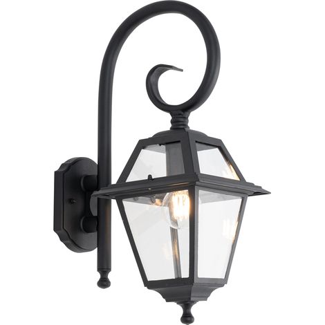 Classic Outdoor Wall Lantern Black IP44 - Berta