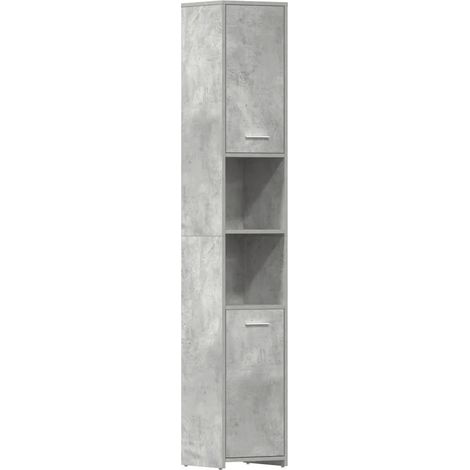 Elegante mobiletto contenitore per il bagno 30 x 30 x 183,5 cm legno composito grigio cemento 020047717