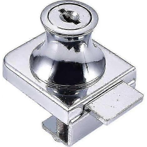 Serrure pour porte vitrée, serrure en acier chromé, serrure pour portes vitrées, serrure vitrine avec foret de 5 à 8 mm et 2 clés-AquaForge (1/4)