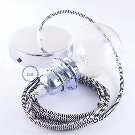 Lampada sospensione creative-cables rz04 zigzag cavo tessile 50 cm (1/3)