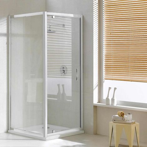 Box Doccia Angolare 90x90 cm 1 Anta Battente in Cristallo Trasparente 6mm H198 Fosterberg Aalborg Duo (1/5)