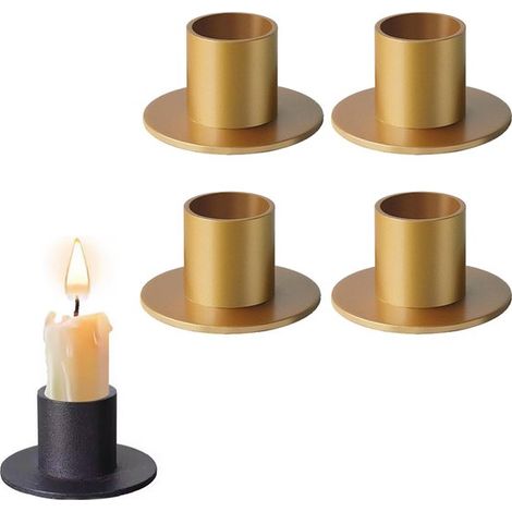 Portavelas, 6 piezas, Portavelas de metal, Portavelas para velas pequeñas, Estante para velas, Posavasos para velas, Portavelas, Negro (1/5)