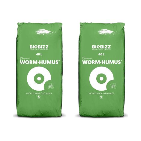 2 X Biobizz WORM HUMUS Vermicast Concime organico biologico 40 LT (1/2)