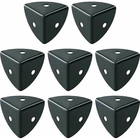 Tischeckenschutz, 8 Stück, schwarzer Aluminium-Eckmöbeleckenschutz, geeignet für Möbelschutz, Dekoration, Antikollision und Bruchschutz, EBJ025B-8P FLITI (1/4)