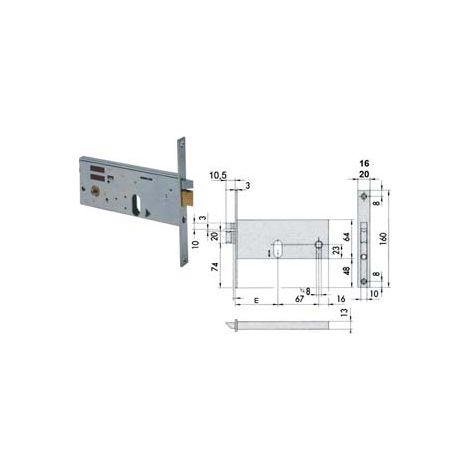 Elettroserratura da Infilare per Fasce 64 mm H 1451 80 mm (14511800)
