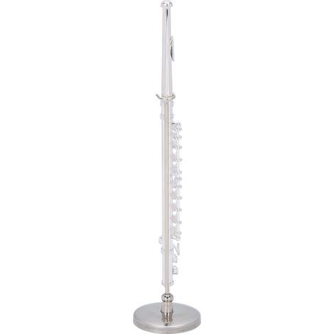Copper Miniature Flute with Stand Mini Musical Instrument Model Accessory Gift (Silver) (1/5)