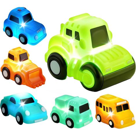 Baby Bath Toy Car 6pcs Luminous Bath Toys, Luminous Bath Toys with LED, No Hole Bath Toy, Luminous Bath Toy for Bath, Birthday Gifts for Boys and Girls (1/5)