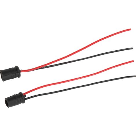 Douilles LED T10 12V 30A avec Fil pour Automobiles, Motos et Équipement Industriel - 2 pièces Noir